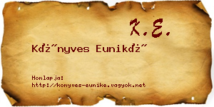 Könyves Euniké névjegykártya